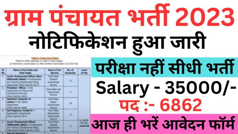 Gram Sachivalaya Recruitment 2023 | ग्राम सचिवालय भर्ती जल्द भरें आवेदन फॉर्म