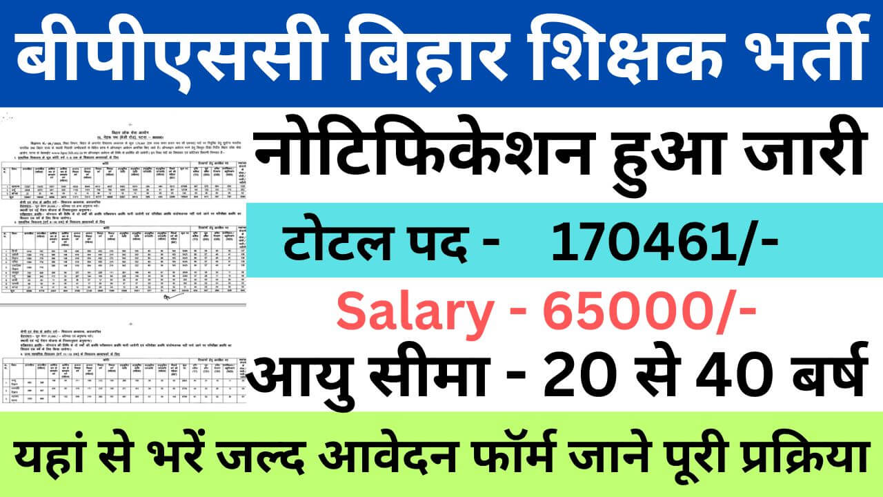 BPSC Bihar Teacher Recruitment 2023 | बीपीएससी बिहार शिक्षक भर्ती यहां से जल्द आवेदन फॉर्म