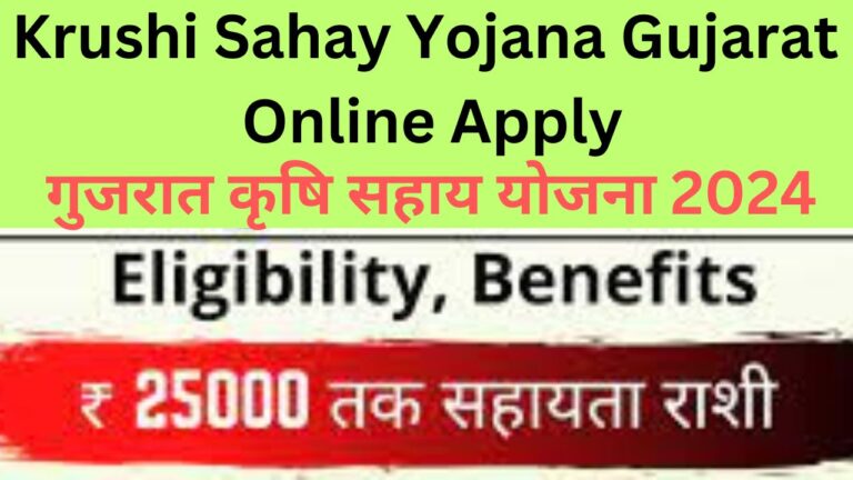 Krushi Sahay Yojana Gujarat Online Apply: गुजरात कृषि सहाय योजना 2024