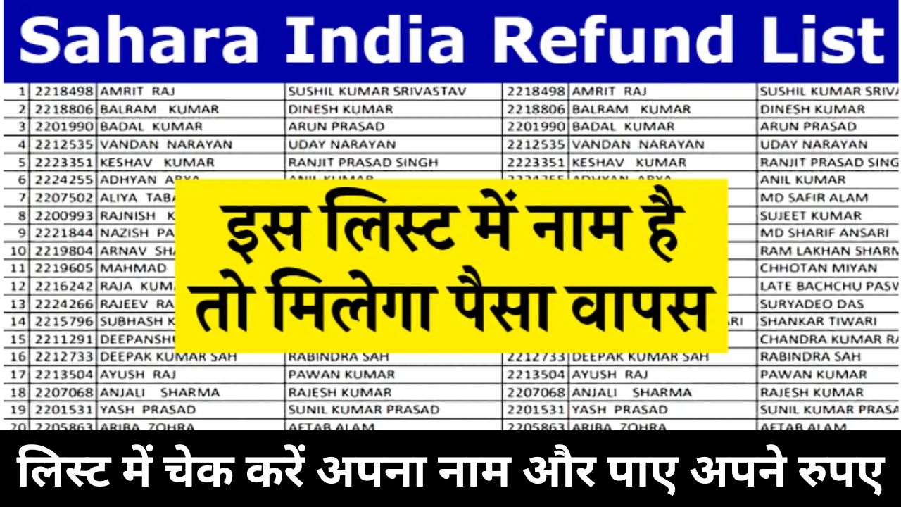 Sahara India Refund List : इस लिस्ट में नाम है तो मिलेगा पैसा वापस, सहारा इंडिया परिवार की रिफंड लिस्ट हुई जारी जाने