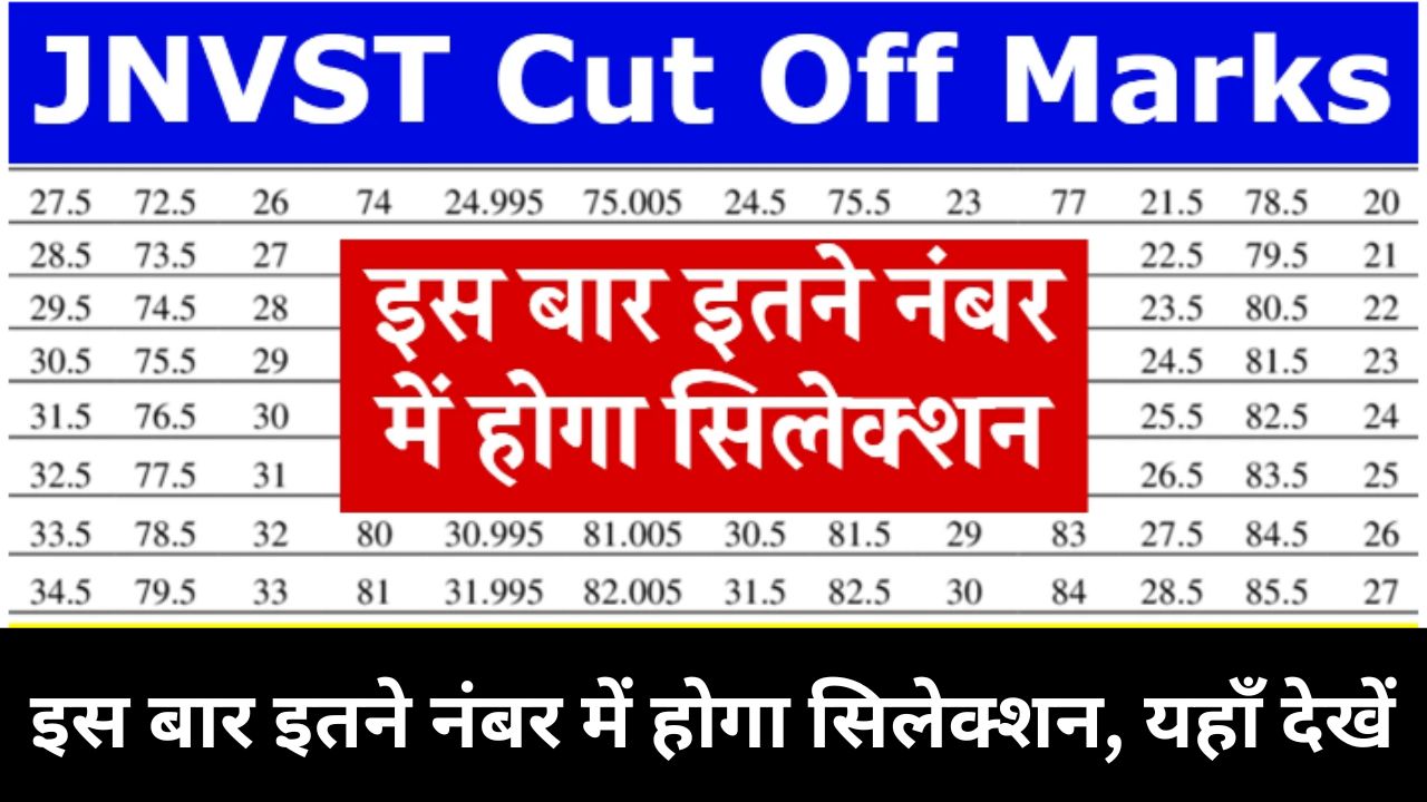 JNVST Cut Off Marks 2024 : इस बार इतने नंबर में होगा सिलेक्शन, यहाँ देखें कट ऑफ मार्क्स जाने विस्तार से