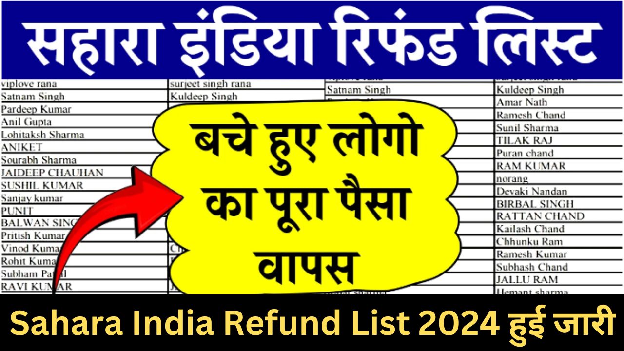 अभी-अभी जारी हुई सहारा इंडिया रिफंड की नई क़िस्त, यहाँ से चेक करें लिस्ट में अपना नाम