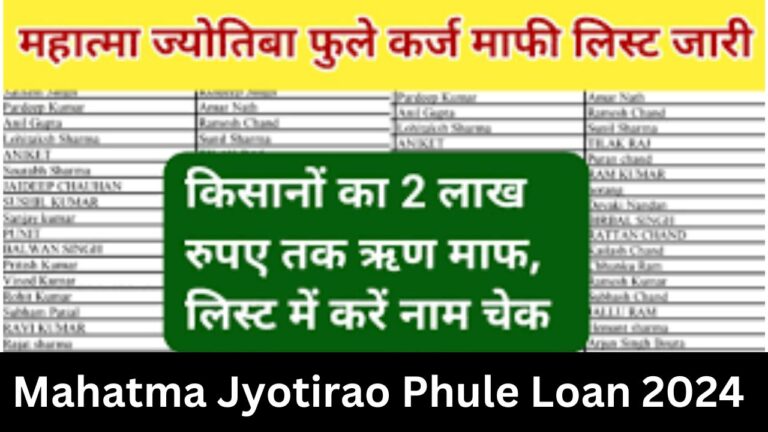 Mahatma Jyotirao Phule Loan 2024 : महाराष्ट्र महात्मा ज्योतिराव फुले कर्ज माफी लिस्ट हुई जारी देखें